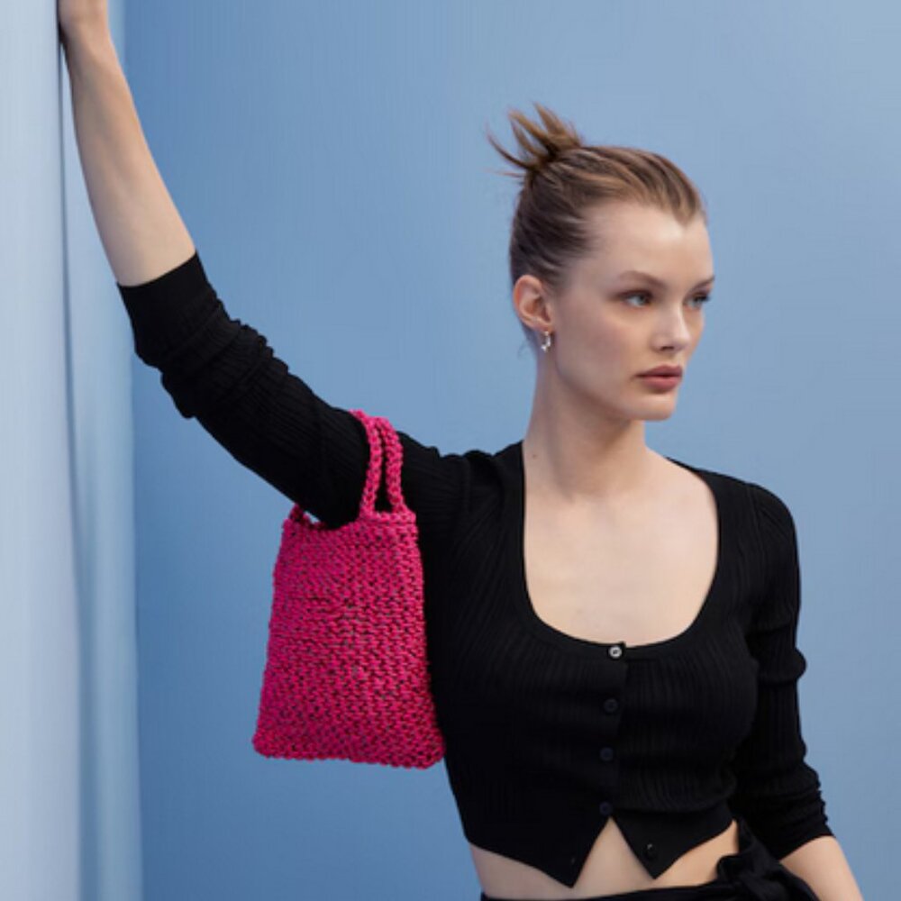 Mango Braided Handmade Mini Shopper Bag